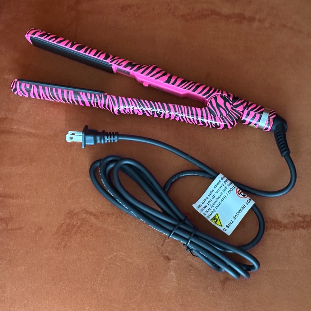 Jose Eber Pink Zebra Print Hair Straightener